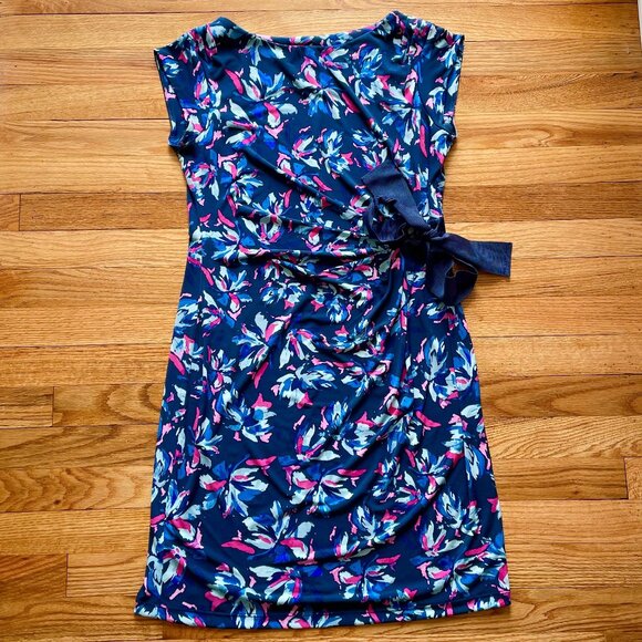 Taylor for A Pea in the Pod Blue and Pink Floral Maternity Dress Size Medium - Picture 1 of 9